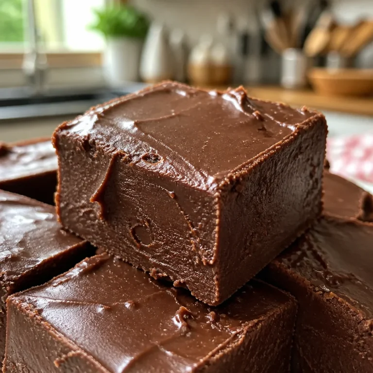 Fudge au chocolat crémeux et onctueux, parfait pour les desserts gourmands.